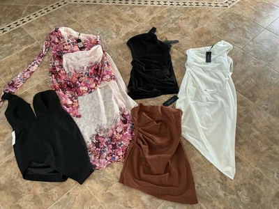 NWT ELLIATT BARDOT MAXI HALTER ONE SHOULDER STRAPLESS DRESS LOT! MEDIUM LARGE - Image 1 of 4