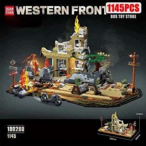 WW2 German Army Atlantikwall Building Blocks Ruins Model Urban Battle Bricks Set - Picture 1 of 9