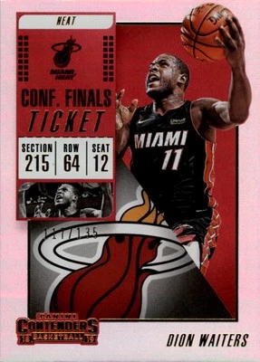 Boleto de las Finales de Conferencia Panini Contenders 2018-19 #100 Dion Waiters/135-BSK Foto 1 de 2