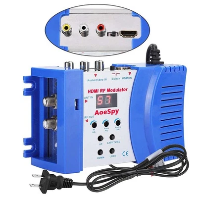 HDMI RF Modulator VHF UHF AV to Coaxial Converter, RCA HDMI to RF F Female SD... - Image 1 of 4