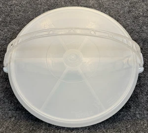 Tupperware 6 Section Serving Center Tray with Lid & Handle 224-11 Made in USA - Picture 1 of 5