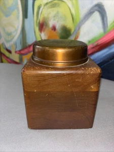 McDonald's Duk-it Tabaco Canister Humidor Genuine American Walnut Wood 6.5 By 5 - Picture 1 of 8