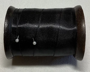 Martha Stewart BLACK SATIN Ribbon 10 Yards On WOODEN Spool 1 INCH NWT - Picture 1 of 3