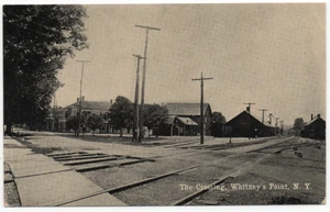 Whitney's Point, Nueva York, El Cruce, Antiguo aprox. Foto postal real de 1915 sin usar - Imagen 1 de 2