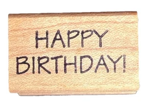 Mini Happy Birthday Kuchen Gruß Wort Spruch besondere Anlässe Holz Stempel - Bild 1 von 3