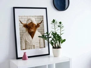 Highland Kuh Badezimmer Poster Wandbilddruck ungerahmt verschiedene Größen verfügbar - Bild 1 von 6