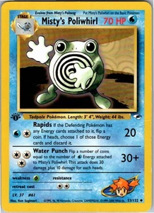 Misty's Poliwhirl Uncommon Gym Heroes 053/132 LP 1st Edition - Picture 1 of 2