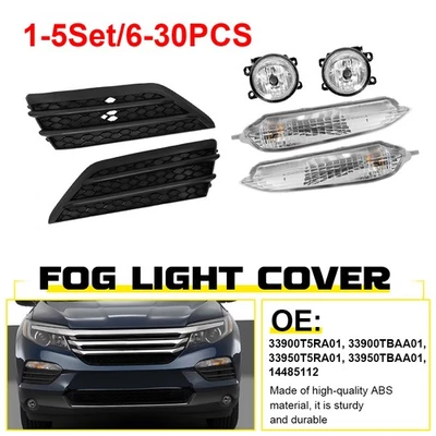Juego de 1-5 luces antiniebla de parachoques para Honda Pilot 2016-18 con biseles de cubierta lámpara de señal de giro Foto 1 de 4