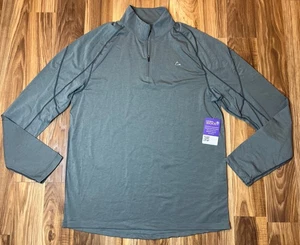 NWT Merino Blend By Paradox DriRelease Gray 1/4 Zip Pullover Sweater Sz L - Picture 1 of 9