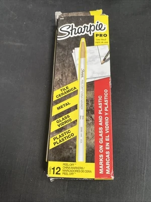 Sharpie Pro White Peel Off China Marker, Grease Pencil, 2060, Box of 12 - Image 1 of 2
