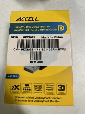 ACCELL UltraAV Mini DisplayPort to DisplayPort HBR2 CERTIFIED CABLE  - Image 1 of 4