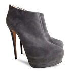 NEW $866 GIUSEPPE ZANOTTI Suede Eva Ankle Platform Booties - Grey - Size 41 