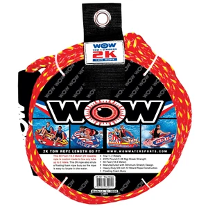 Cuerda de remolque WOW Watersports 2K 60' para deportes acuáticos y tubos de agua remolcables - Imagen 1 de 4