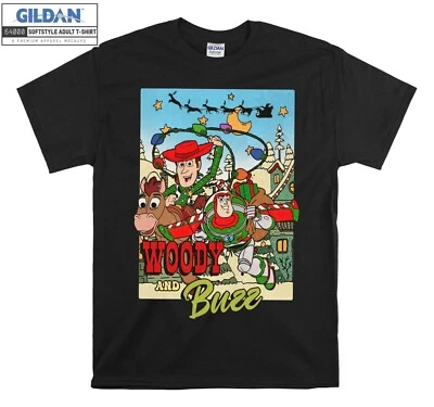 Disney Pixar Toy Story Woody And Buzz Light Hoodie Tshirt Men Women Unisex AB498 - Image 1 of 4