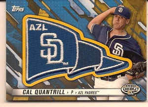 CAL QUANTRILL 2017 TOPPS PRO DEBUT BASEBALL PENNANT PATCH RELIC /50 - Picture 1 of 1