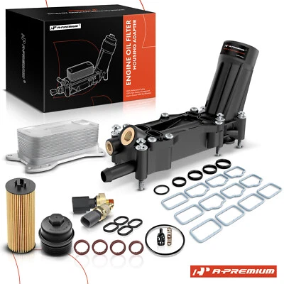 Adaptador de carcasa de filtro de aceite de motor para Chrysler Dodge Durango Ram Jeep con 2 sensores Foto 1 de 4