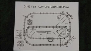 LIONEL D-162 DEALER DISPLAY 4' x 6' "O27" OPERATING LAYOUT INSTRUCTION PHOTOCOPY - Picture 1 of 5