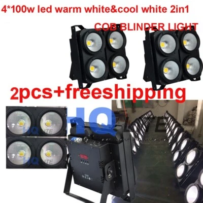 2pcs 400w Warm White COB LED Blinder 4 Eyes Audience Disco Wash Light Matrix DJ - Image 1 of 4
