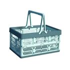 Plastic Storage Crate - 20L Collapsible Crate Stacking Folding Storage Blue