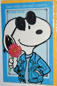 VTG, FINNISH PEANUTS COLOR GREETING CARD "SNOOPY JOE COOL," (4.25" x 6.25") New2 - Picture 1 of 4
