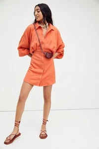 Mini Vestido Free People Moni Naranja Talla XS Nuevo Con Etiquetas  - Imagen 1 de 3