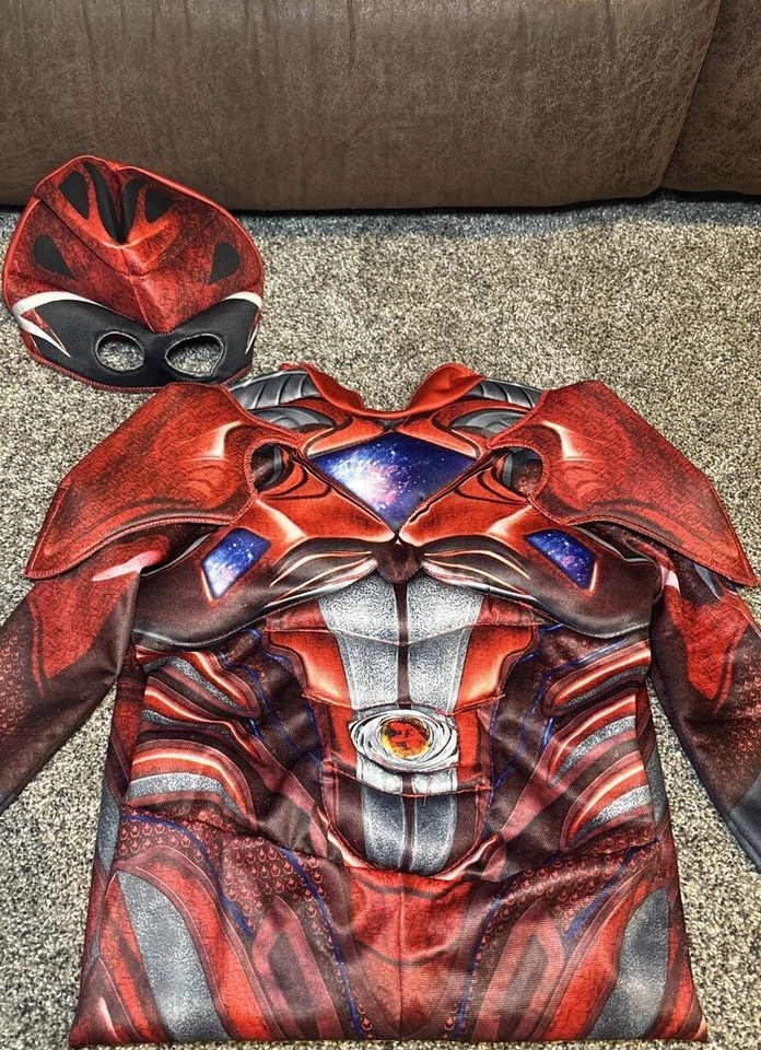 Disfraz de Power Rangers para hombre mediano rojo Ranger mono con máscara Foto 1 de 1