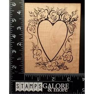 PSX Rubber Stamps K-2222 LOVE VALENTINES HEART ROSES VINES BORDER #2859 - Picture 1 of 2