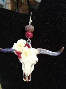 Handmade Longhorn Earrings - Picture 1 of 3
