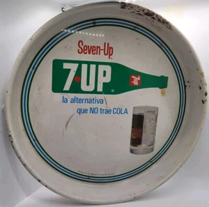 Bandeja metálica de soda vintage rara México siete arriba 7 barra para servir cola española - Imagen 1 de 5