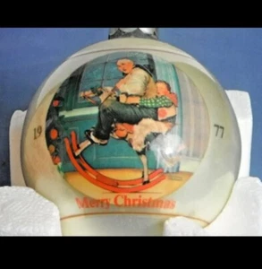 Christmas Large Ornament Ball by Norman Rockwell 3rd Limited Edition Vintage '77 - Picture 1 of 5