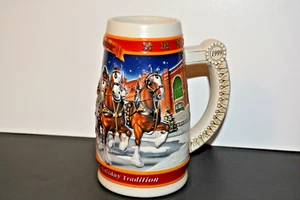 Budweiser 1999 Anheuser-Bush Holiday Stein Century Ed Anniversary da collezione - Foto 1 di 7