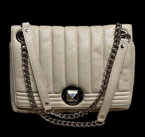 KATE SPADE NEW YORK CLASSIC GOLD COAST BEIGE QUILTED LEATHER PURSE ADJ STRAP - Picture 1 of 13