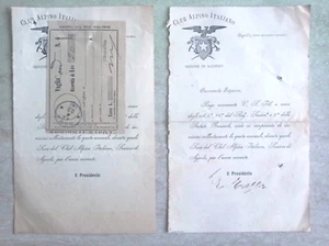 CAI Club Alpino Italiano sezione di Agordo Belluno 2 documenti 1903 alpinismo - Picture 1 of 1