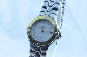 Ebel Sportwave Women's Watch 25MM Steel /750 Gold Classic Watch Gold Bezel - Picture 1 of 1