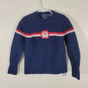 Polo Ralph Lauren USA Olympic Team Sweater 100% Wool Youth XS Longsleeve Kids - Picture 1 of 8