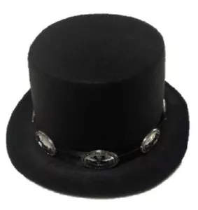 Rocker Top Hat Slash 1980s 80’s Victorian Steampunk Fancy Dress Costume Unisex - Picture 1 of 2