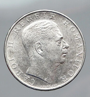 1939 ROMANIA King Michael I Shield VINTAGE Silver 250 Lei Romanian Coin i91436 - Image 1 of 3