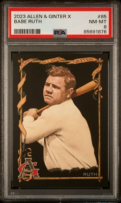 2023 Topps Allen & Ginter X Babe Ruth Trading Card #85 PSA 8 NM MINT Black Borde - Image 1 of 2