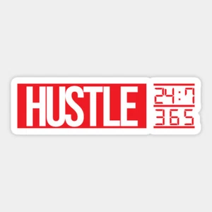 Work Hard Hustle Everyday 24/7 Quote Vinyl Decal Decor Laptop Motivation Sticker - Picture 1 of 2