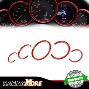 5Pc Chrome Red Dashboard Meter Ring Covers Trim For Porsche Cayenne 958 11-18 - Picture 1 of 11