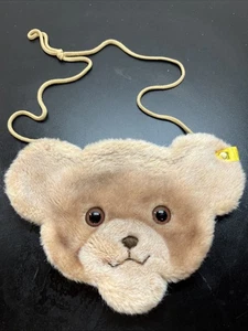 Vintage Steiff Plush Bear Head Purse Bag W17 - Picture 1 of 9