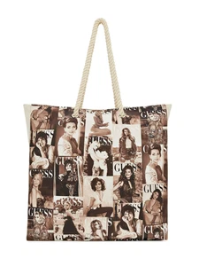 Guess Iconic Canvas Tote Bag - Picture 1 of 5