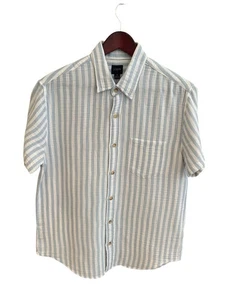 J.Crew Blue & White Seersucker Stripe Shirt | Short Sleeve Lightweight Button-Up - Picture 1 of 5