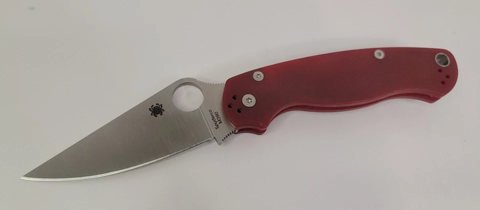 DLT Exclusive Sprint Run Spyderco Paramilitary 2 M390 Red G10 PM2 Para C81GPRD2 - Image 1 of 4