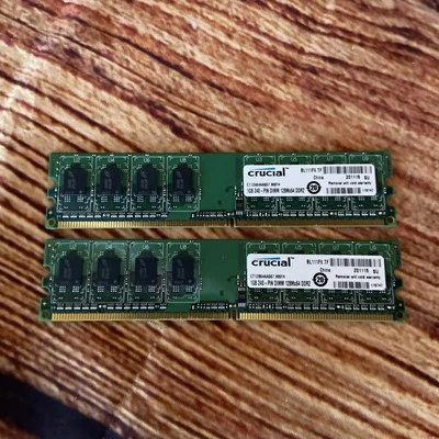 Módulo de memoria SDRAM CT12864AA667 Crucial Crucial 1GB DDR2 128Mx64 - Lote de 2 Foto 1 de 4