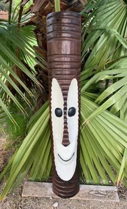 Máscara de madera Tiki Bob tropical bar patio decoración 39"x 6" pulgadas - Imagen 1 de 5