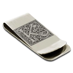 Nice Money Clips, Stainless Steel Floral Initial Words K, Money Clip for Men,... - Picture 1 of 4