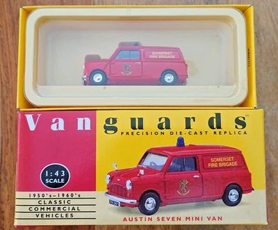 Corgi Lledo Vanguards VA14012 Austin 7 Mini Van Somerset Fire Brigade NEW - Image 1 of 2
