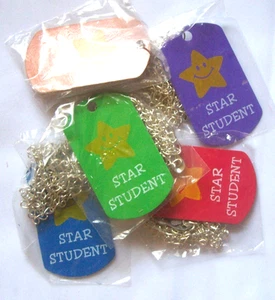 12 estrellas estudiante etiqueta de perro joyería profesor premio 12 collares buen estudiante - Imagen 1 de 3