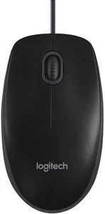 Logitech B100 Maus Kabel USB-Anschluss 800 DPI Optisch 3 Tasten PC Mac schwarz - Bild 1 von 9
